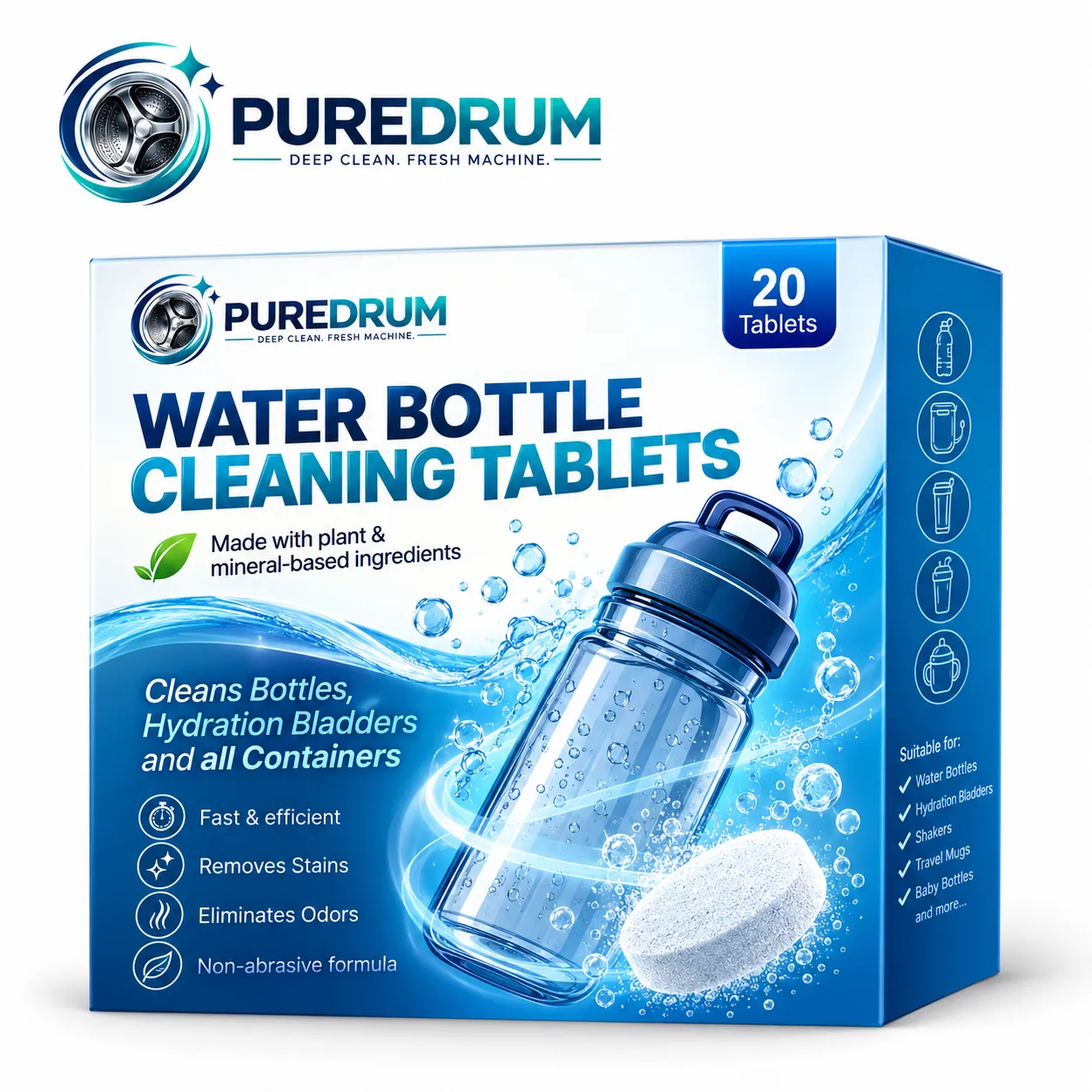 PUREDRUM Premium Bottle Cleaning Tablets